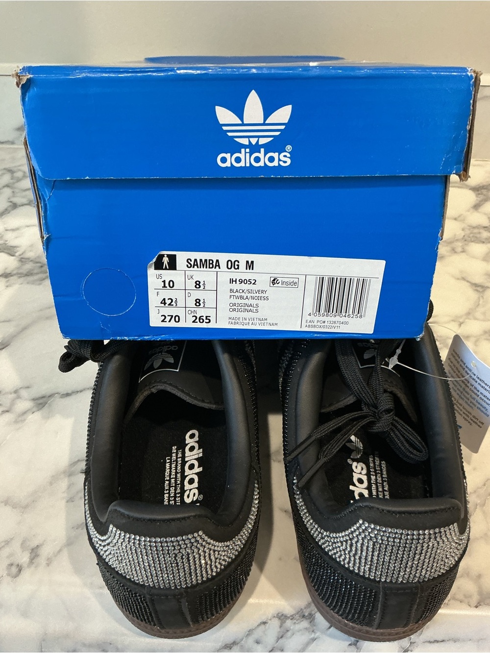 Adidas Women’s Samba OG Black & rhinestone silver Low-Top Sneakers - Picture 5 of 5
